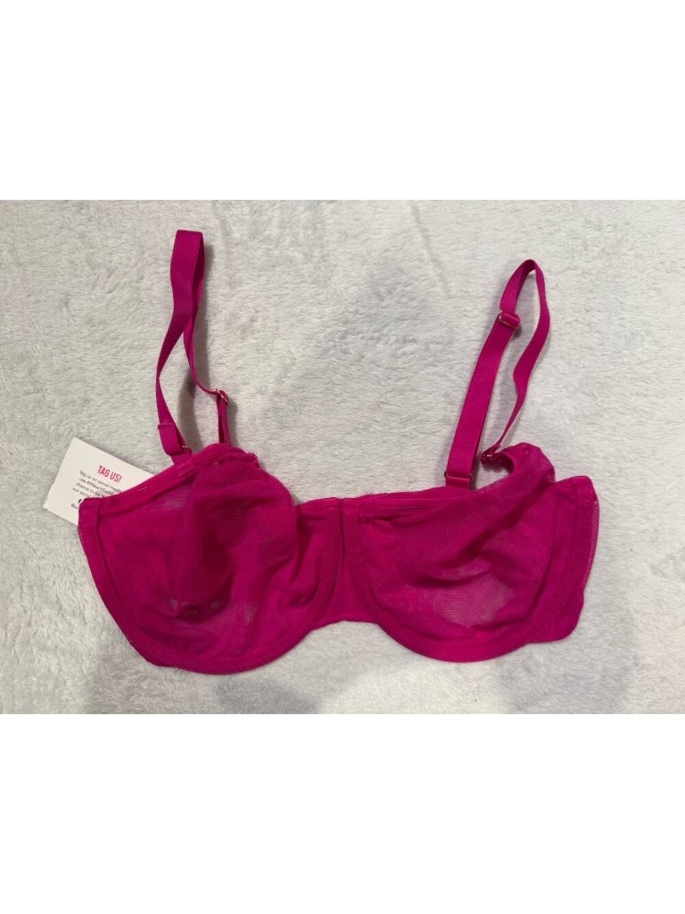Smart & Sexy Sheer Mesh Unlined Underwire Bra Womens 34DD Balconette